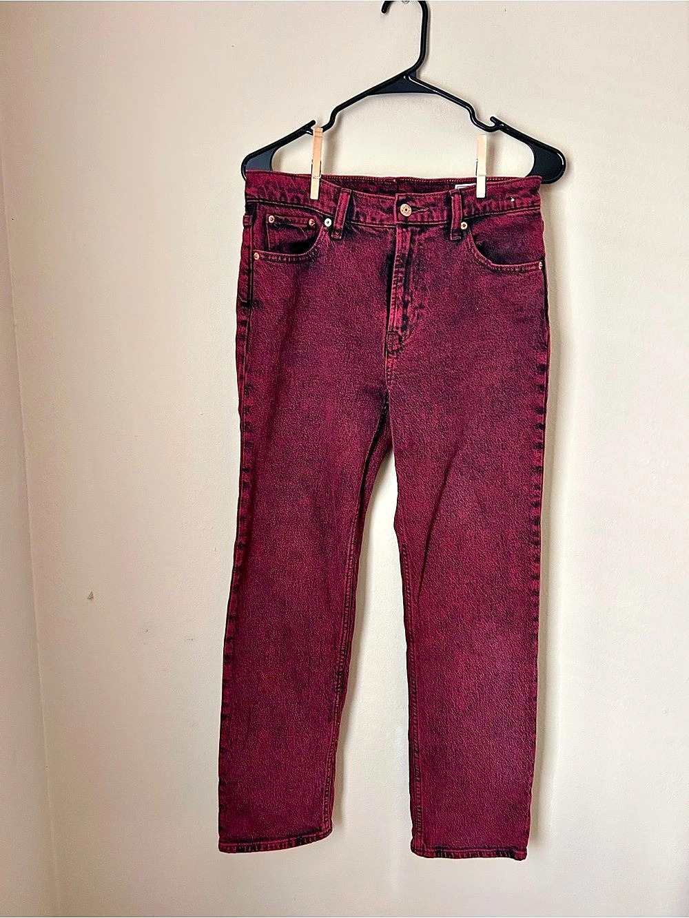 Gap High Rise Jean maroon Skinny Jeans 8p 29 Like New